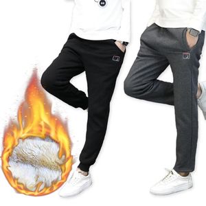 Pantaloni da uomo Bambini Inverno caldo termico Neonato Ragazza Moda giovane con pantaloni ricamati addensati lunghi in velluto