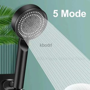 Bathroom Shower Heads Black 5 Modes Head Adjustable High Pressure Water Saving Massage Accessories YQ240126