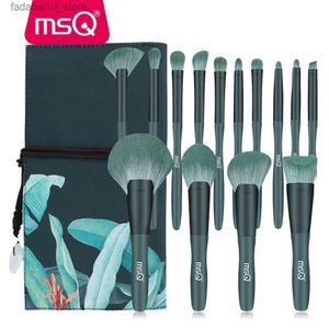 Pincéis de maquiagem MSQ 14PCS Conjunto de pincéis de maquiagem Fundação Pó Sombra para os olhos Sobrancelha Blending Fan Detalhe Make Up Brush Ferramentas de beleza com caixa de presente Q240126