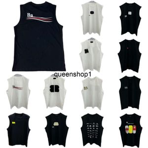 2024balenciaaa T-shirt di design maschile senza maniche gilet a spina di pesce T-shirt femminile lettera stampata gilet casual coppia Tshirt di lusso alla moda top asiatico taglia M-4XL