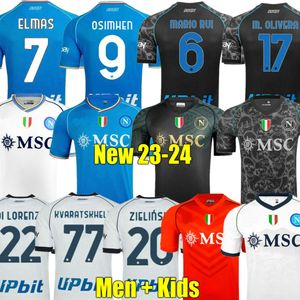 KVARATSKHELIA 23 24 Napoli camisas de futebol Nápoles camisa de futebol 2023 Halloween ZIELINSKI KOULIBALY camiseta de futbol Maradona maillot pé OSIMHEN camisa 2024