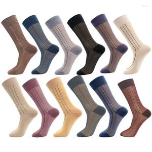 Men's Socks 12 Pairs Large Size Long Mens Summer Nylon Thin Breathable Middle-Eged Elderly Silk Business Work Party Dress