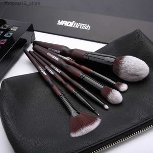 Makeup Brushes YAQI 6pcs Nylon Hair mekeup brush for eyes Professional Cosmetic Brush Set with Pouch Q240126