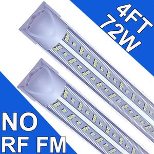 4Ft Led Shop Lights,4 Feet 48'' V Shape Integrated LED Tube Light,72W 72000lm Clear Cover Linkable Surface Mount Lamps,Replace T8 T10 T12 Fluorescent Light usastock