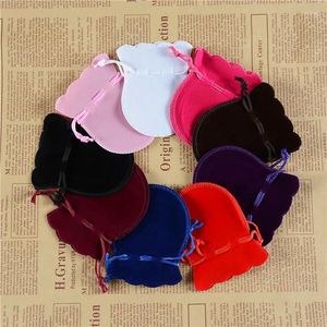 Shopping Bags 100pcs/lot Wholesale 7x9cm Cute Small Velvet Drawstring Pocket Gourd Pouches Favor Charms Jewelry Gift Packaging