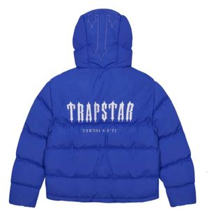 Trapstar London Dekodowany z kapturem puffer 2.0 Ice niebieska kurtka haftowa literowa z kapturem zimowy płaszcz q6