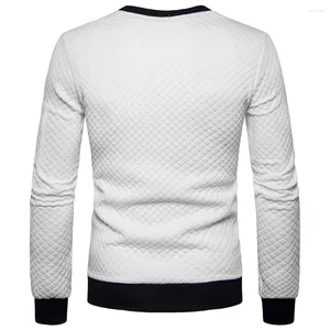 Herrtröjor Trendiga långärmad pullover för män våffla tröjor sport aktiva toppar (svart/marinblå/vin/mörkgrå/ljusgrå)