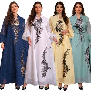Muslimsk kvällsklänning sydostasien mantel vintage spets broderi lång klänning abaya lyx Mellanöstern klänning abayas för kvinnor dubai kläder spets applikation klänning