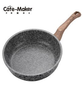 Cate Maker Marble Stone Nonstick Frying Frying Pan with耐熱性ベイクライトハンドル誘発卵SfelleetdishwasherセーフT200525951550