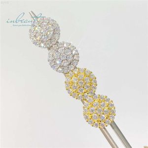 Orecchini a bottone con Moissanite in oro giallo/rosa/bianco 18 carati placcati in oro giallo/rosa/bianco