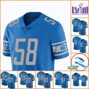 Maglie da calcio personalizzate all'ingrosso Detroit''Lions''Men 16 Jared Goff 1 Jeff Okudah 11 Kalif Raymond 0 Marvin Jones Maglia da donna leggera blu Vapor Limited