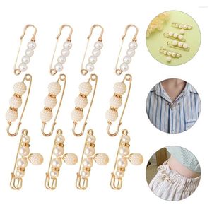 Broches 12pcs pérola broche pino xale clipes calças vestido cintura colar segurança para mulheres