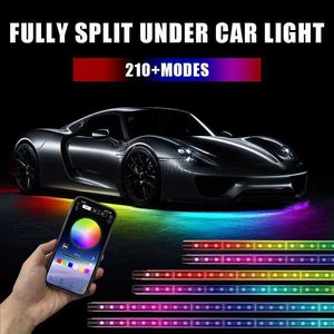 LED Neon Sign Split Type Dynamic Streamer Car Underglow Light Strip Underbody Lights App Control Auto RGB Decorative Atmosphere Lamp YQ240126