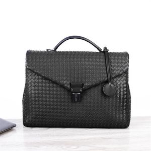 Woven Handbag Business Men Bags Briefcase Casual Flip Computer Messenger Bag265W