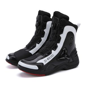 Men's Motorcycle Ankle Motocross Boots Motobiker Waterproof Motorcyclis Shoes Non-slip Rubber Sole with Shift Pad