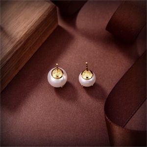 Blandad enkel 18K guldpläterad 925 Silver Luxury Brand Designers Letters Stud Geometric Famous Women Round Crystal Rhinestone Pearl Earring Wedding Party Jewerlry 12