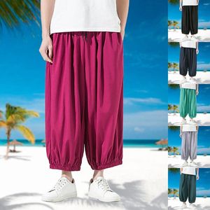 Calças masculinas Verão Slim Crop Harlan Trendy Large Strap Casual Little House Big com Mens Relaxed Fit Slip