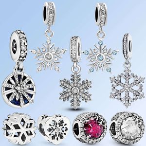 Sterling Sier Charm Original Snowflake Collection Beads Fit Original Charm Heart Pendant Women Christmas Gift