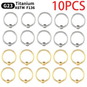 Charm 1/10/100 Stück Großhandel Kugelklemmring Nasenring Creolen G23 Titan Piercing Körperschmuck Astm F136 20g 18g 16g