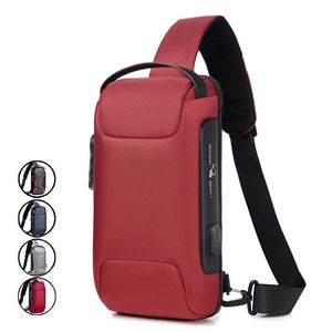 WEIXIER Shoulder Bag for Men Waterproof USB Crossbody Bag Anti-Theft Short Travel Messenger Sling Fashion Designer Chest Bag 240118