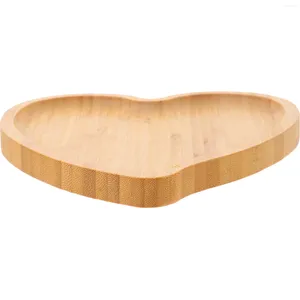 Тарелки Хлебная сковорода в форме сердца Фруктовая тарелка Блюдо Многофункциональный поднос Десертная бамбуковая сервировка