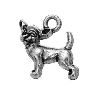 Charms mode lätt att diy 30 st chihuahua hund animal metall antik sier fyllda ensidiga smycken som passar för droppleverans f f dhrfk