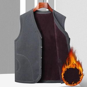 Men's Vests Men Fleece Vest Thick Plush Sleeveless Cardigan With Pockets Casual Cold Resistant For Fall Winter