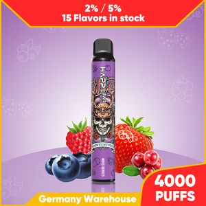 Jednorazowy vape pen z piórem 4000 5000 Vaper Eletronic papieros cewka 2% 5% NIC Sól 15 Smaki Pary Pen Vaporyzator Niemcy Warehouse Szybka wysyłka