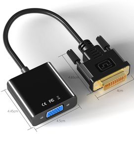 DVI-hane till VGA Kvinnlig adapter Full HD 1080p DVI-D-kontakter 24+1 25 Pin till 15 pin Gold Plated Cable Converter för PC Computer Monitor Ny