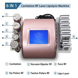 6 I 1 KIM 8 Rose Gold Cavitation Multifunktion Vakuumkavitationssystem Ultrasonic 40kHz Fat Minska massagenhetens bantningsutrustning USA/EU/RU -lager i lager