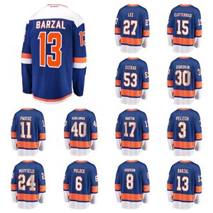 Maglie da hockey MATHEW BARZAL ILYA SOROKIN ANDERS LEE BROCK NELSON BO HORVAT MATT MARTIN Maglia giocatore New York Ricamo casa e trasferta