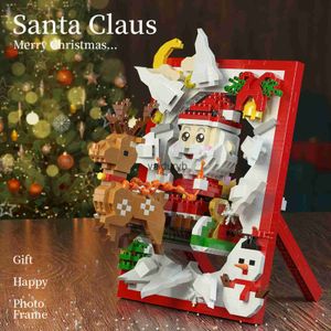 Blocks Mini Blocks Santa Claus Model Micro Bricks Toy Christmas Photo Frame Kids Educational Building Blocks Toys Christmas Giftsvaiduryb