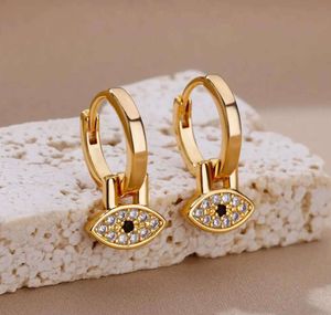 Stud Eye Drop Earrings For Women Steel Gold Plated Demon Eye Earring 2024 New Trend Jewelry R231117