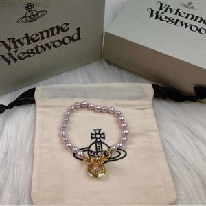 Projektantka Viviane Westwoods Vivienen Western Cesarzowa Dowager High Board Pink Bead Satur Bransoletka