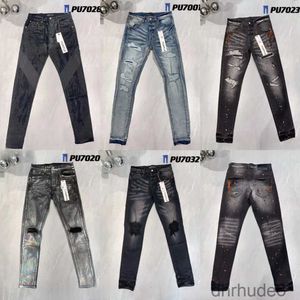 Jeans viola Pantaloni denim Jeans uomo Designer Jean Uomo Pantaloni neri Qualità di fascia alta Design dritto Retro Streetwear Pantaloni sportivi casual Designer Jogg 1HD9