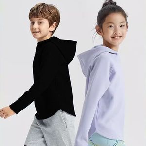 Lu Kids Yoga Hoodie Girls Sweatershirt Coat Fleece Girl Boy Fintness Children