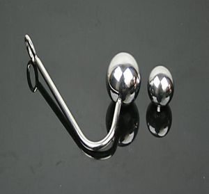 Adult Belts Toys Anal Hook Double Balls Real Stainless Steel Bondage GAY SM Game Tail Plug6328115