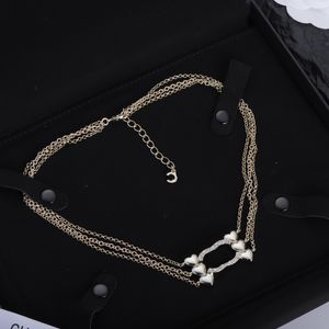 New Gold Letter Diamond Necklaces For Woman Chokers Pearl Necklace Bow Designer Necklace Gift Chain Jewelry