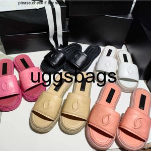 high quality Channel Women Aaa Men Slippers Designers Sandal Straw Slides Mule Flats Platform Sandals Espadrilles Mule Flip Flops Beach Causal Shoes Loafers Slider