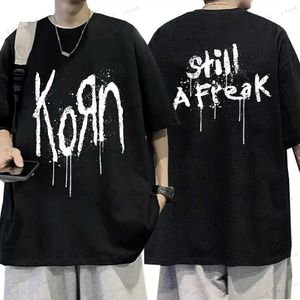 Męskie koszulki Korn Music Concert Rock Band World Tour T Shirt Męskie metalowe metalowe gotyckie wieżowe koszulka streetwear krótkie rękawy T T240126