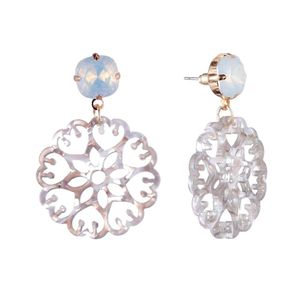 Baumeln Kronleuchter Großhandel-Blumen Diamanten Baumeln Ohrringe Für Frauen Luxus Kronleuchter Ohrring Chinesischen Blauen Und Weißen Porzellan P Dh0Lx