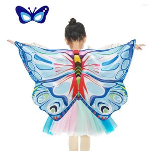 Scarves 1set Girl Fairy Butterfly Wings Shawl Cosplay Colorful Wing Poncho Scarf Ladies Performance Party Supplies