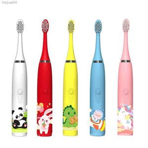 Toothbrush Sonic Electric Toothbrush Children's Clean Timer Cartoon Kids With Replacement Head Ultrasonic IPX6 Waterproof Rechargeable