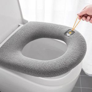 Pillow Winter Warm Toilet Seat Cover Mat Bathroom Pad With Handle Thicker Soft Washable Closestool Warmer Accessories