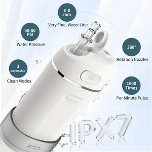 Water Flosser Oral Irrigator Water Teeth Cleaning Pick, Telescopic Water Tank And IPX7 Waterproof, Home And Travel Water Flosser.