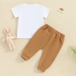 Clothing Sets Easter Toddler Baby Boy Summer Outfits Hip Hop Skateboard Print T-Shirt Top Pocket Pants Cute Infant Clothes