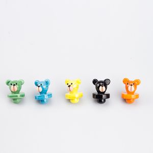 GlassVape666 CA025 rökrörsverktyg CARB CAP Colorful Bear Style OD 25mm Caps Dab Rig Bubbler Glass Bong Banger Banger Nail Tool Accessory