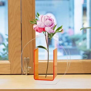 Vazolar Çiçek Düzenlemesi İçin Açık Kitap Vazo Modern Kemer Şeklini Sanatsal Kültürel Dekoratif Akrilik Çiçek Ev Dekorasyonu
