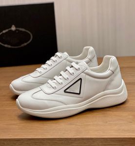 2024 Luxury Designer Americas Cup Runner Sportskor präglade triangel Sneakers Shoe Men's Patent Leather Technical Fabric Man Flexible Rubber Sole Trainers38-46