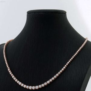 힙합 얼음 VVS Moissanite Tennis Necklace Silver 10K 14K 골드 여성 초커 목걸이 보석 선물 선물